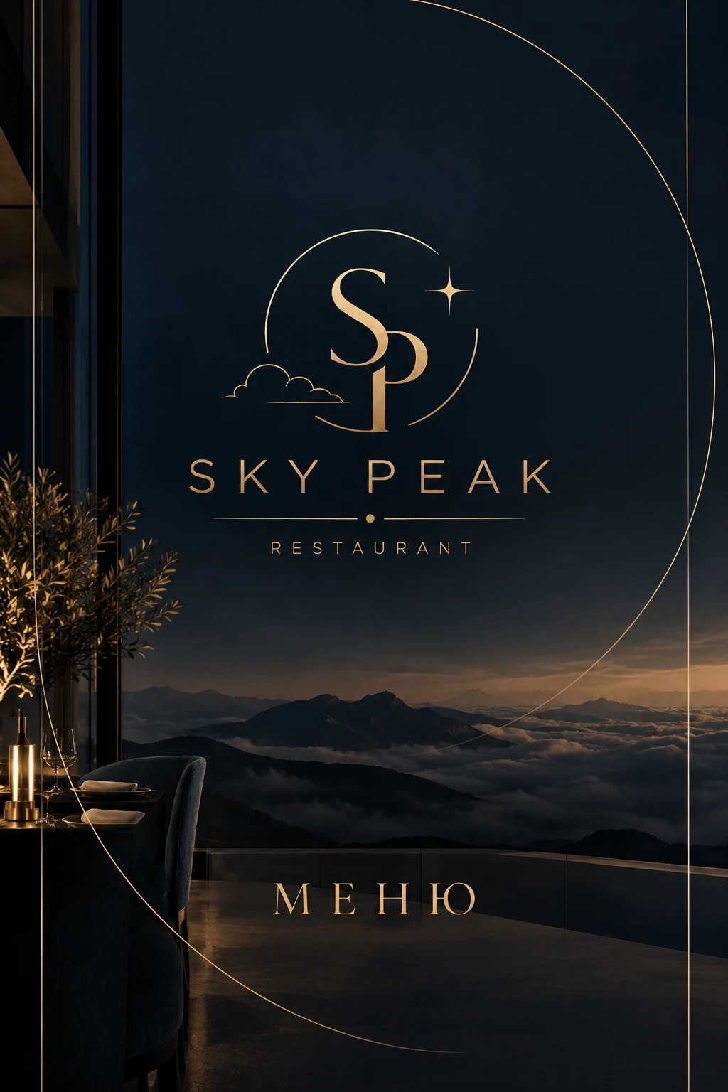 Утверждённая обложка меню SKY PEAK RESTAURANT